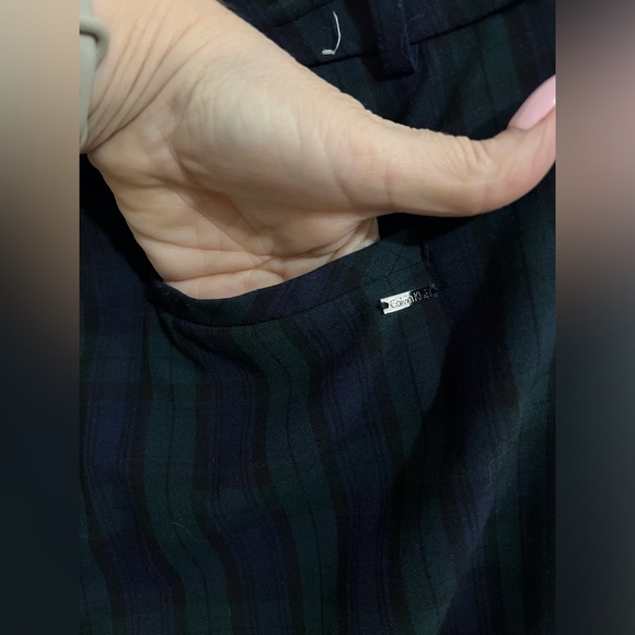 Calvin Klein Simmered Plaid Navy Blue/Hunter Green Pants Size 6 - Picture 2 of 8